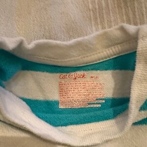 Cat & Jack Teal and White Striped Top